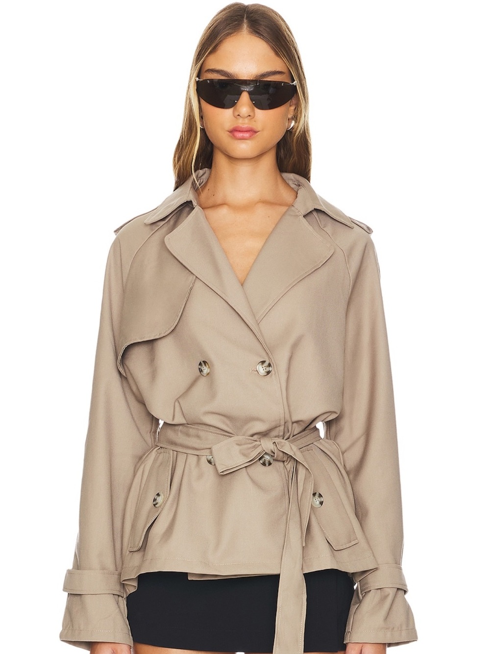 NWT LIONESS Cropped Trencherous Coat